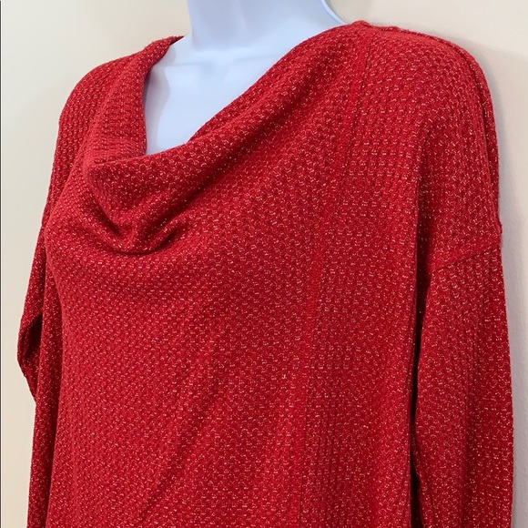 CATO Long Sleeve Metallic Silver Woven Sweater - Picture 3 of 8